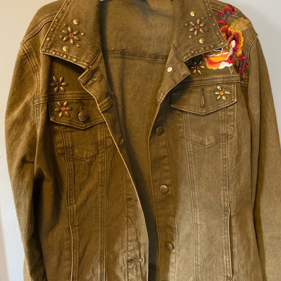 DG2 by Diane Gilman Jackets & Blazers - DG stretch denim embroidered jacket